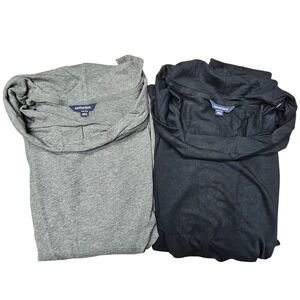 Lands' End Cowl Neck Tops Women 3X Gray & Black 2 Pack French Terry Minimalist